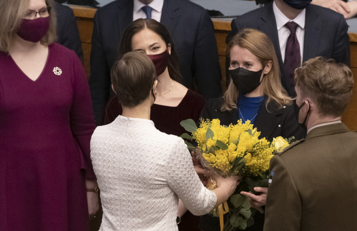 Kaja Kallas 2021. január 26-án az észt parlamentben – Fotó: Raigo Pajula/ AFP