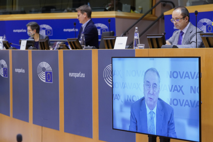 Stan Erck (a monitoron) az Európai Parlament meghallgatásán – Fotó: Philippe Buissin / Európai Parlament