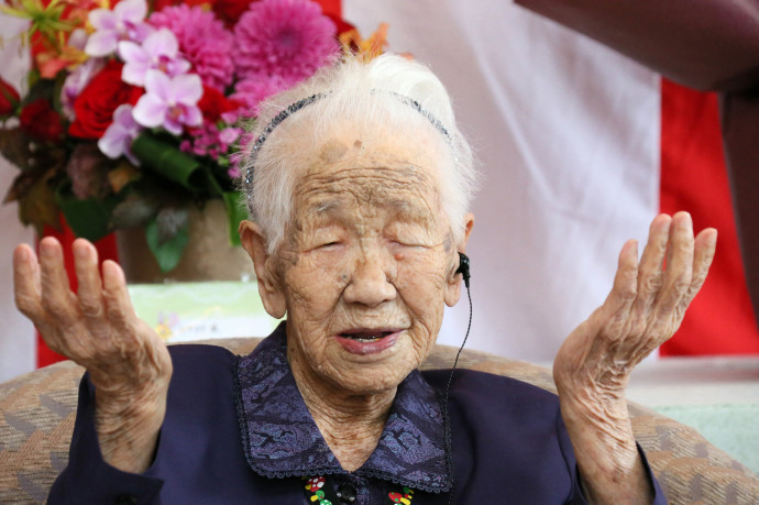 A 118 éves Tanaka KaneFotó: Masanobu Nakatsukasa/Yomiuri Shimbun/AFP