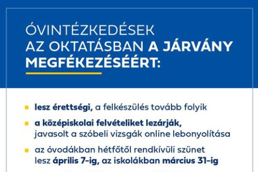 Maruzsa digitális oktatást jelent be, a kormány rendkívüli iskolai szünetről posztol