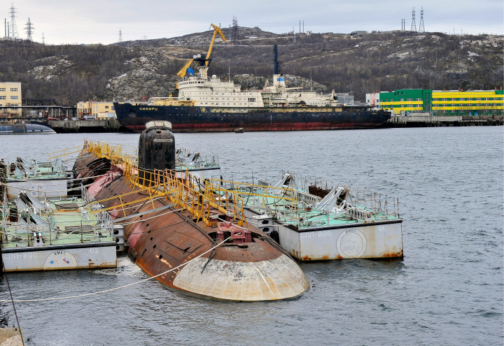 A bontásra váró K–3 atom-tengeralattjáró – Fotó: Lev Fedoseyev/ TASS / Getty Images