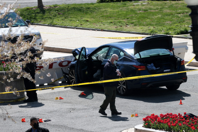 A merénylő autója a támadás után – Fotó: Win McNamee / Getty Images via AFP