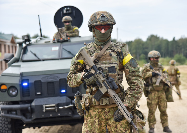 Ukrán katonák 2020. szeptember 24-én, Lviv régióban – Fotó: STRINGER / SPUTNIK / SPUTNIK VIA AFP