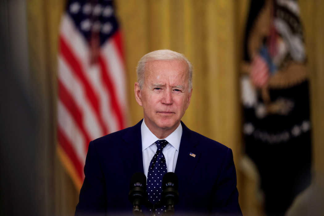 Joe Biden amerikai elnök a Fehér Házban 2021. április 15-én – Fotó: Tom Brenner / Reuters