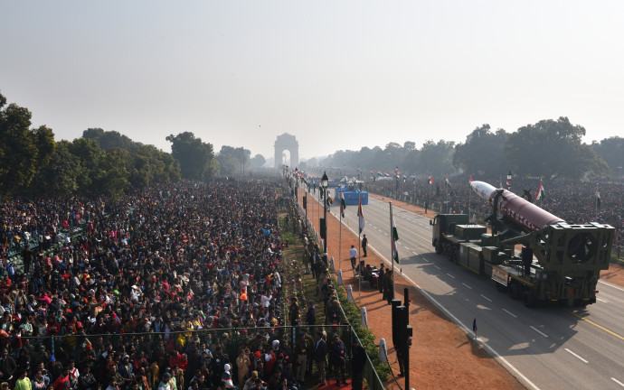 ASAT rakéta egy indiai katonai felvonuláson 2020 januárjában – Fotó: Arvind Yadav / Hindustan Times / Getty Images