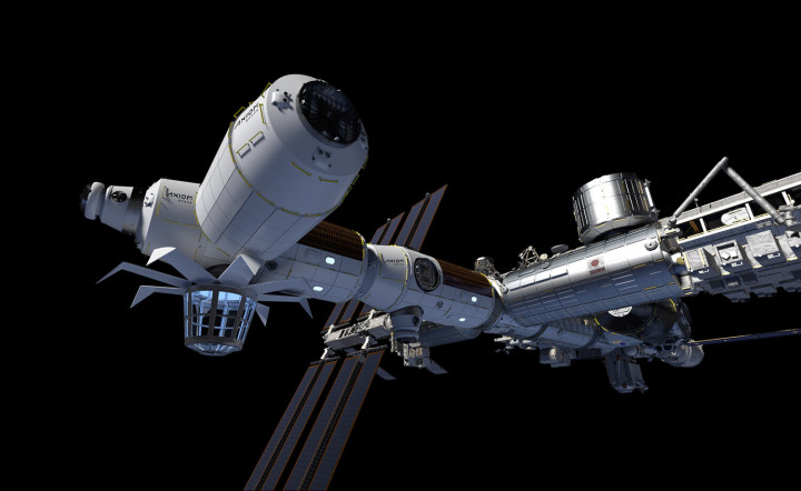 Az Axiom Űrállomás látványterve, benne a csillagvizsgáló modullal – Forrás: Axiom Space
