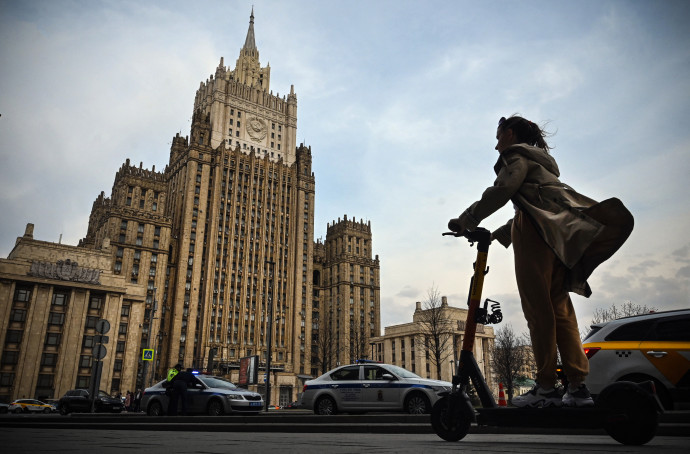 Az orosz külügyminisztérium épülete Moszkvában 2021. április 15-én – Fotó: ALEXANDER NEMENOV / AFP