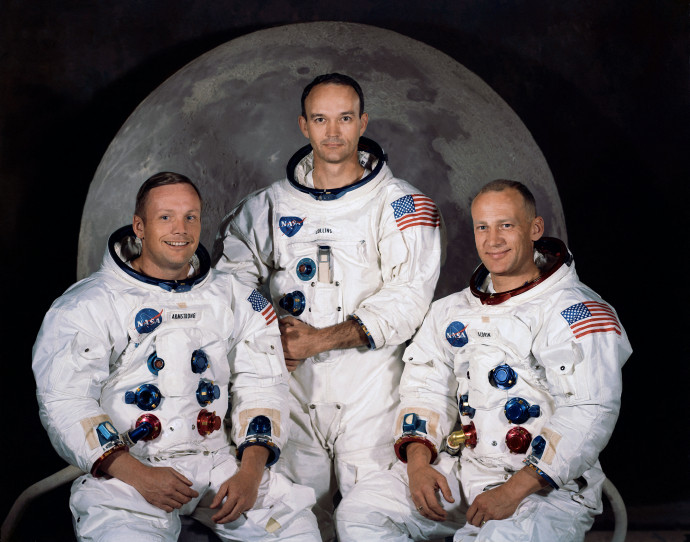 Az Apollo–11 legénysége: Neil Armstrong, Michael Collins, Buzz Aldrin – Fotó: NASA / AFP