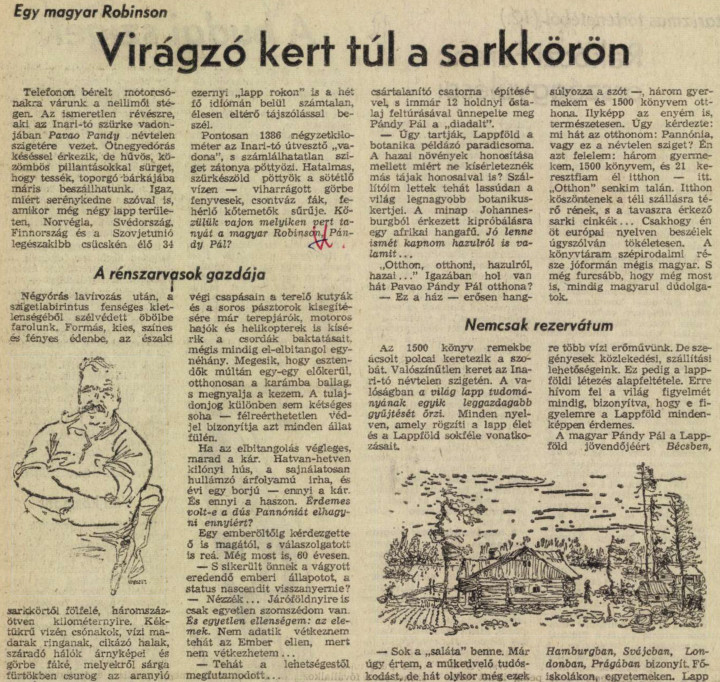 A Magyar HÍrlap cikke 1970-ből – Forrás: Magyar Hírlap, 1970. április (3. évfolyam, 90–119. szám) / Arcanum