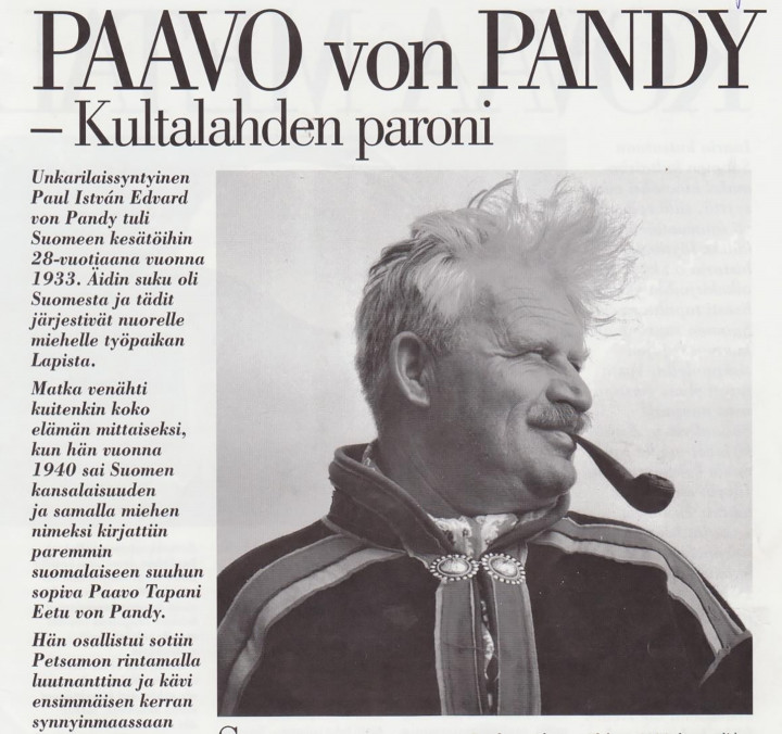 Egy finn lap riportja Pándy Pálról – Forrás: mikkelinsuomiunkariseura.fi