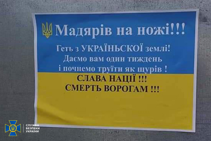 A május 3-án kirakott fenyegető tartalmú plakát – Forrás: SZBU