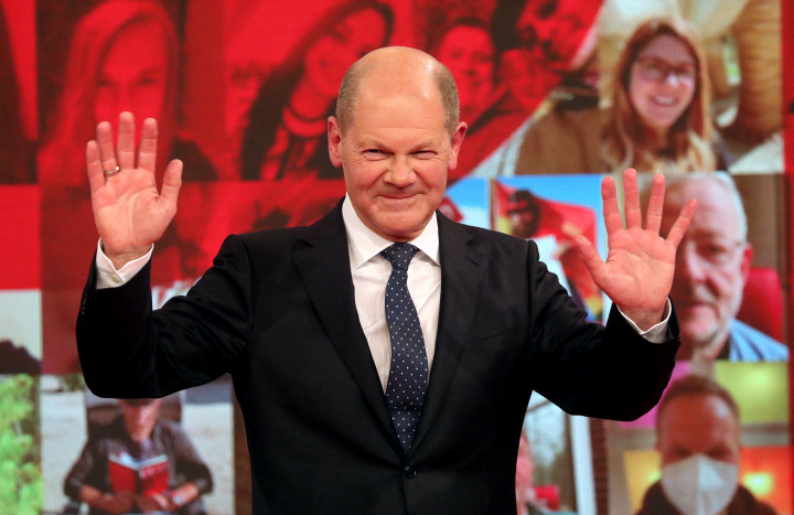 Olaf Scholz 2021. máju 9-én, Berlinben – Fotó: Wolfgang Kumm/dpa via AFP