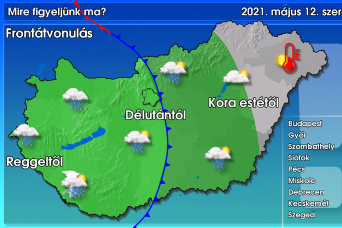 Egy front vet véget a májusi nyárnak