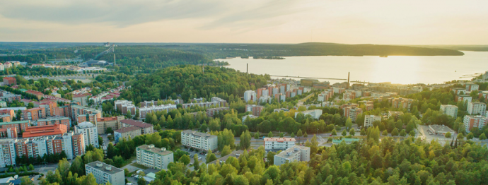 A tó és Lahti. Fotó: Facebook/Lahden kaupunki