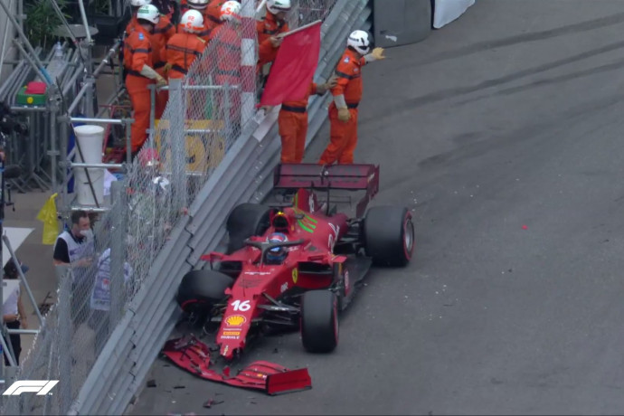 F1: bombameglepetés Monacóban, a balesetező Leclerc-é az időmérő a Ferrarival