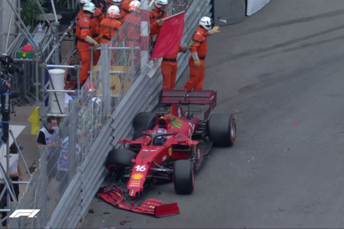 F1: bombameglepetés Monacóban, a balesetező Leclerc-é az időmérő a Ferrarival