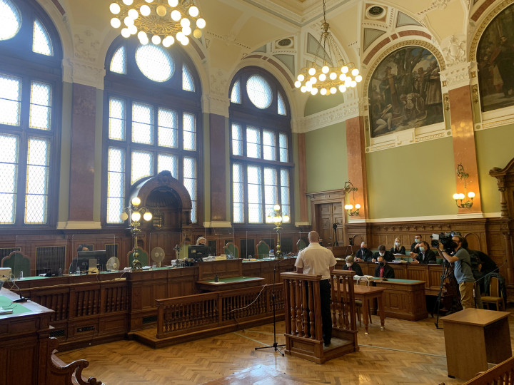 A Halászbástya kapitánya a Hableány-baleset tárgyalásán 2021. május 27-én – Fotó: Pintér Luca / Telex