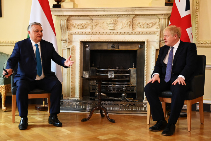 Orbán Viktor és Boris Johnson a Downing Street 10-ben – Fotó: Leon Neal / POOL / AFP