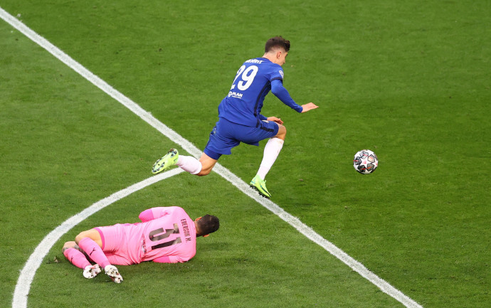 Kai Havertz (Chelsea) a gólja előtt – Fotó: Michael Steele / Reuters