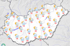 Sok napsütést és záporokat hoz a vasárnap