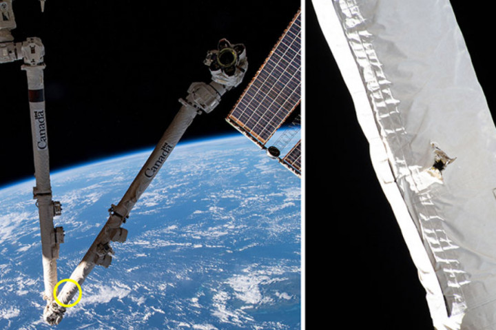 Űrszemét ütött lyukat a Nemzetközi Űrállomás egyik robotkarján