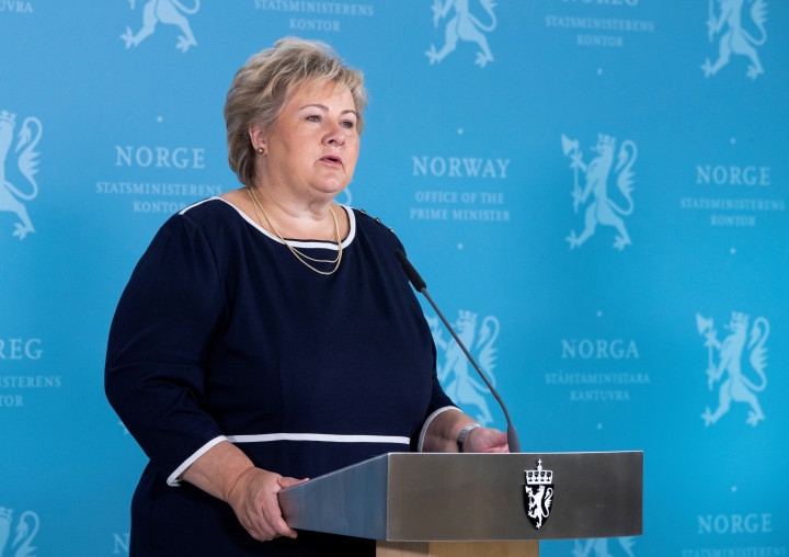 Erna Solberg norvég miniszterelnök – Fotó: Berit Roald / NTB Scanpix / Reuters