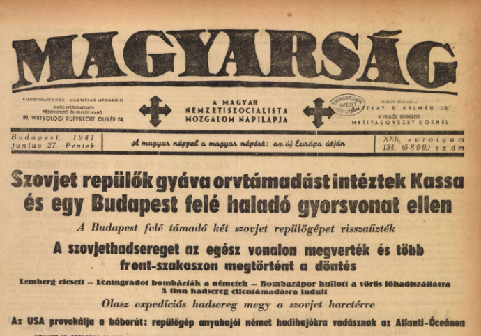 Forrás: Magyarság, 1941. június (22. évfolyam, 114-136. szám) / Arcanum
