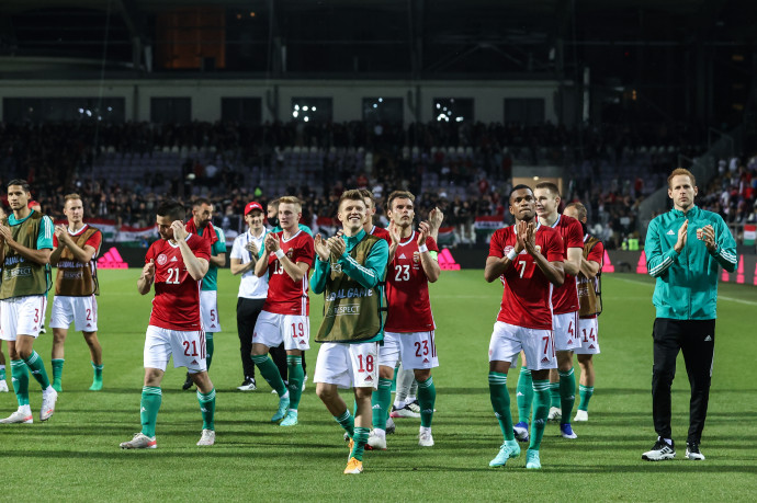 A magyar válogatott a Ciprus ellen játszott felkészülési meccsen 2021. június 4-én – Fotó: Huszti István / Telex