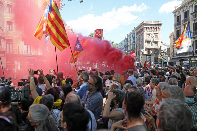 Függetlenségi tüntetés Barcelonában 2021. június 21-én – Fotó: Joan Valls / Urbanandsport / NurPhoto / NurPhoto via AFP