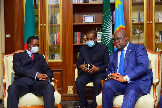 Edgar Lungu zambiai elnök (balra) és Felix Tshisekedi kongói elnök (jobbra) az áprilisi találkozón. Forrás: Facebook/Edgar Lungu