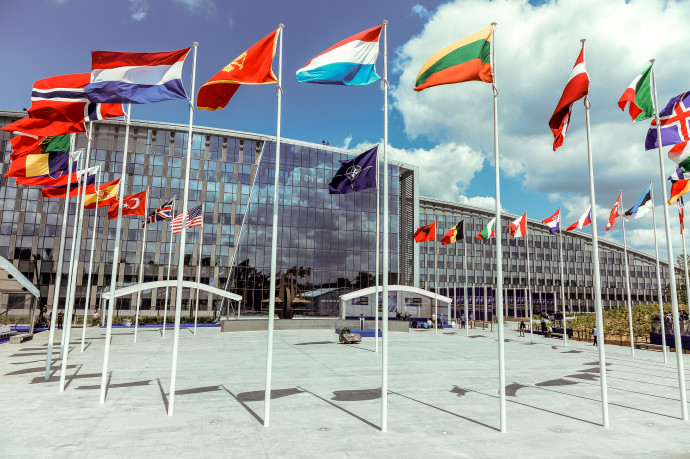 A NATO székhelye 2018. július 11-én, Brüsszelben – Fotó: Dominika Zarzycka / NurPhoto / NurPhoto via AFP
