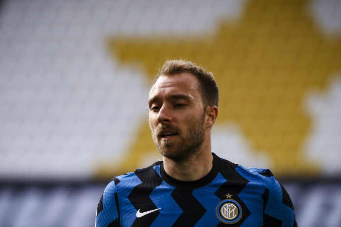 Christian Eriksen a Juventus-Inter mérkőzésen 2021. május 15-én – Fotó: MATTEO BOTTANELLI / NURPHOTO / NURPHOTO VIA AFP