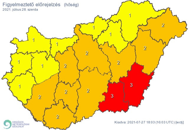 Szerdán akár 38 fok is lehet a délkeleti megyékben