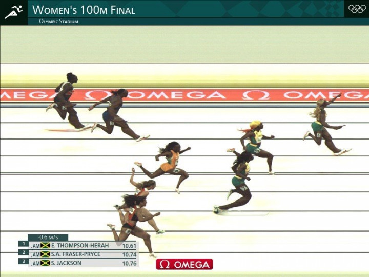 A női 100 méteres síkfutás célfotója – Fotó: Olympics.com Tokyo 2020
