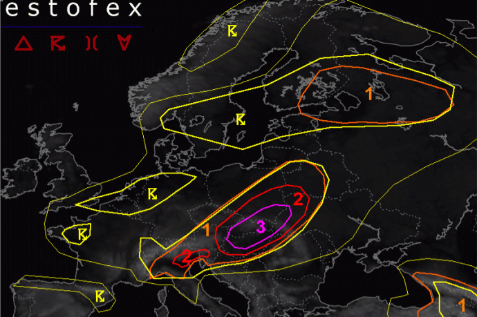 Komoly viharokra figyelmeztet a meteorológiai szolgálat, 100 km/órás szél, ötcentis jég is lehet