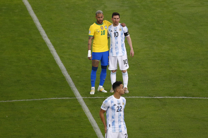 Neymar és Messi a Copa America döntőjében Brazília és Argentína színeiben 2021 júliusában – Fotó: Wagner Meier / Getty Images