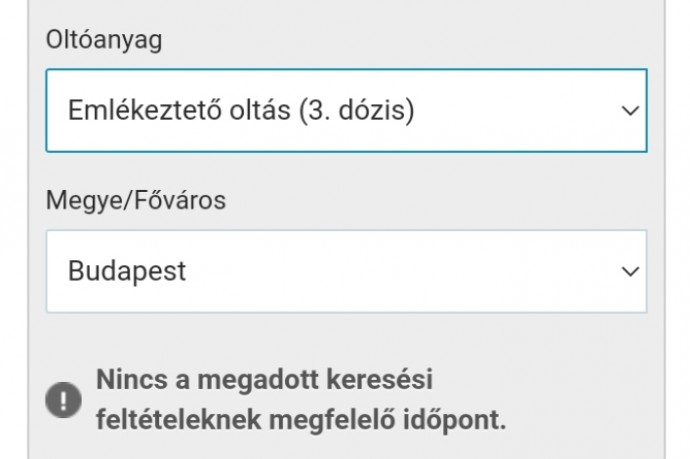 Nincs szabad időpont a harmadik oltásra Budapesten
