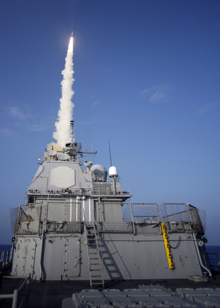 A USS Lake Erie fedélzetéről indított SM–3-as rakéta, amivel az amerikai kormány lelőtte az elszabadult műholdját 2008-ban – Fotó: U.S. Navy / Getty Images