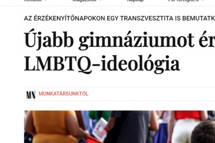 Sorra szűri ki, és külön cikkekben ír a kormánypárti Magyar Nemzet az LMBTQ-val foglalkozó iskolákról