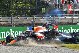 Verstappen és Hamilton kiütötte egymást, Ricciardo nyerte a kaotikus Olasz Nagydíjat