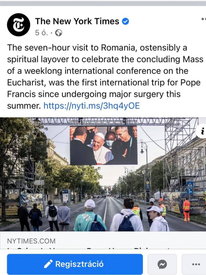 A New York Times szerint Romániában járt a pápa