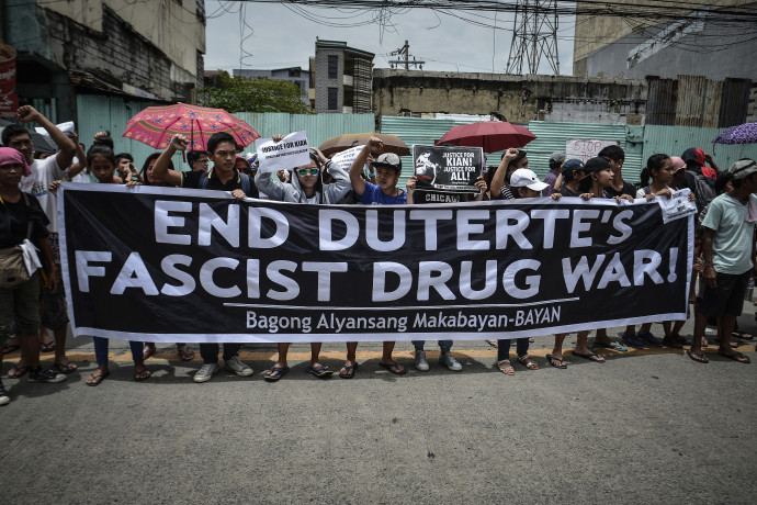 A drogháború ellen tiltakozók 2017. augusztus 26-án, Manilában – Fotó: Noel Celis / AFP