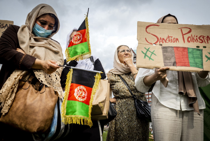 A tálib hatalomátvételt elítélő tüntetés Rotterdamban 2021. augusztus 21-én – Fotó: Remko de Waal / ANP / AFP
