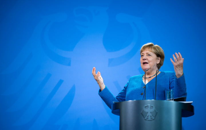 Angela Merkel egy sajtótájékoztatón 2021. szeptember 16 -án – Fotó: Bernd von Jutrczenka / POOL / AFP