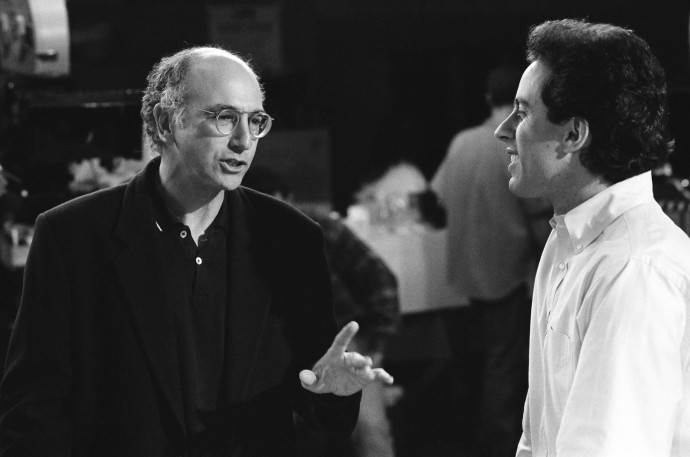 Larry David és Jerry Seinfeld a sorozat negyedik évadának forgatásán – Fotó: Chris Haston / NBCU Photo Bank / NBCUniversal via Getty Images via Getty Images