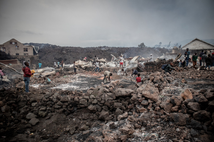A Nyiragongo vulkánból Goma városára zúdult, kihűlt láva a Kongói Demokratikus Köztársaságban 2021. május 23-án – Fotó: Guerchom Ndebo / AFP