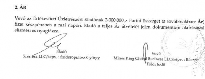 Az adásvételi szerződésben az ár meghatározása és az aláírások