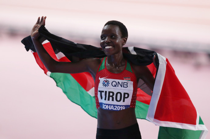 Agnes Jebet Tirop a dohai atlétikai világbajnokságon 2019. szeptember 28-án – Fotó: Reuters/Ibraheem Al Omari