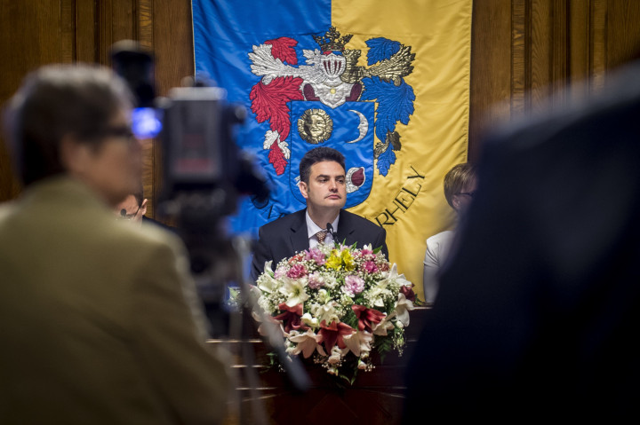Márki-Zay Péter polgármester a hódmezővásárhelyi közgyűlés ülésén 2018. március 19-én – Fotó: Ujvári Sándor / MTI