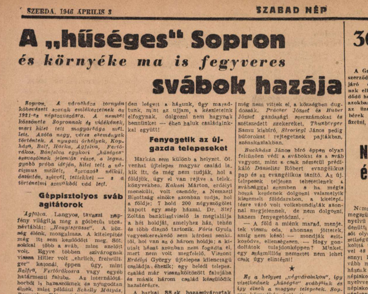 Forrás: Szabad Nép, 1946. április 3. (4. évfolyam, 75–96. szám) / Arcanum Digitális Tudománytár